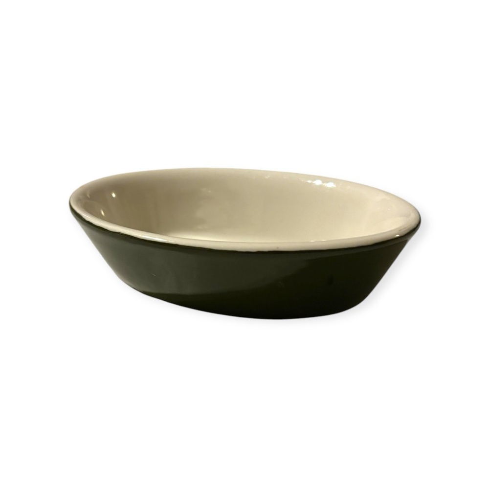 Hall USA Pottery Stoneware Oval Baking Au Gratin Dish Forest Green 550 Set of 5
